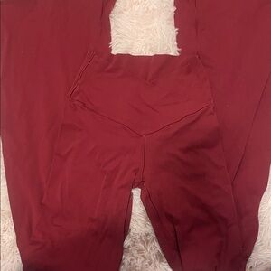 Aerie Deep Red Flare Pants